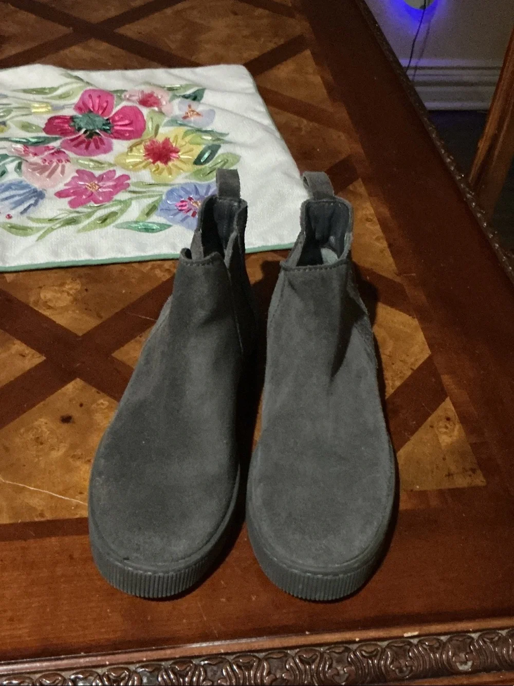 Pedro Garcia Gray Suede Chelsea Ankle Boots